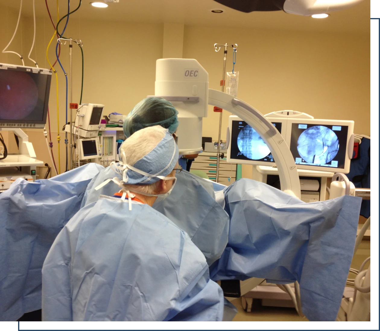 Medical team in surgical procedure room